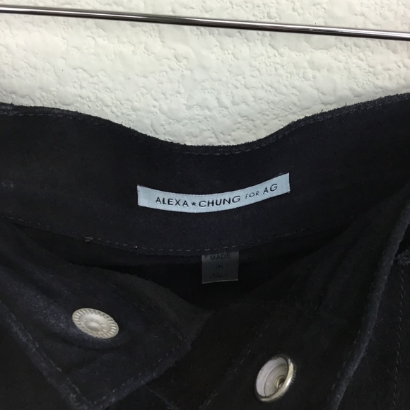 Alexa Chung for AG Black Suede Mini Skirt 25 - Picture 8 of 8